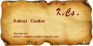 Kabai Csaba névjegykártya
