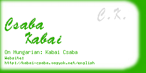 csaba kabai business card